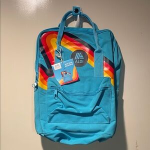 ALDI Turquoise Backpack with Retro Stripe - Men Bags